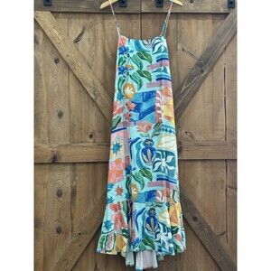 PAPER HEART Tropical Floral Print Maxi Dress Women's Sz L